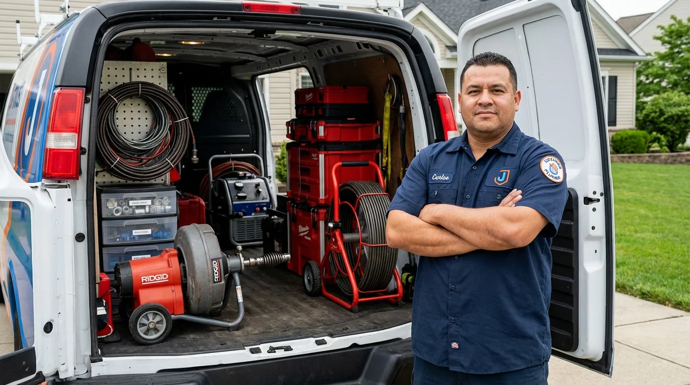 Professional drain cleaning equipment and Johns Plumbing LLC plumber in Marthasville