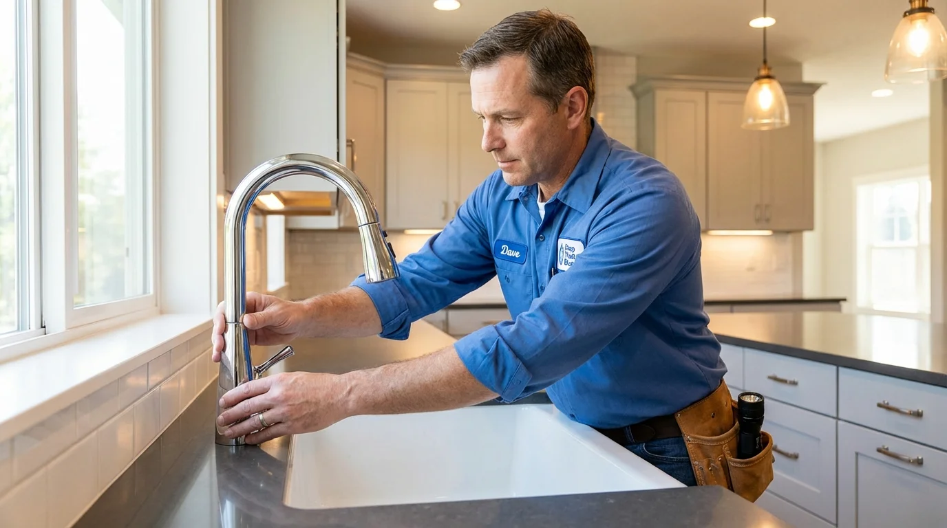 Kitchen faucet installation by Johns Plumbing LLC in Marthasville